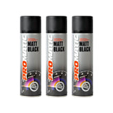 3X Promatic Matt Black Spray Paint 500ml Spray Paint